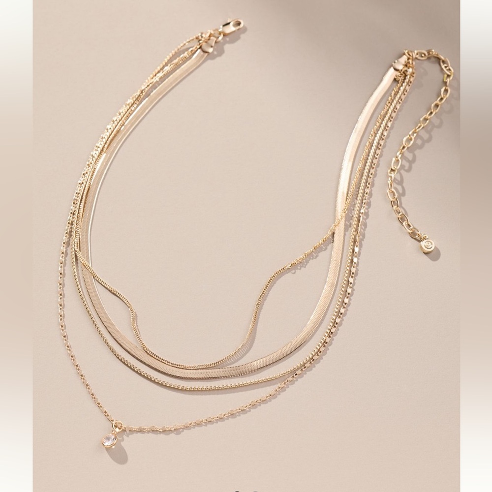 Ettika “All the Chains” Layered Necklace – Gold – NWT